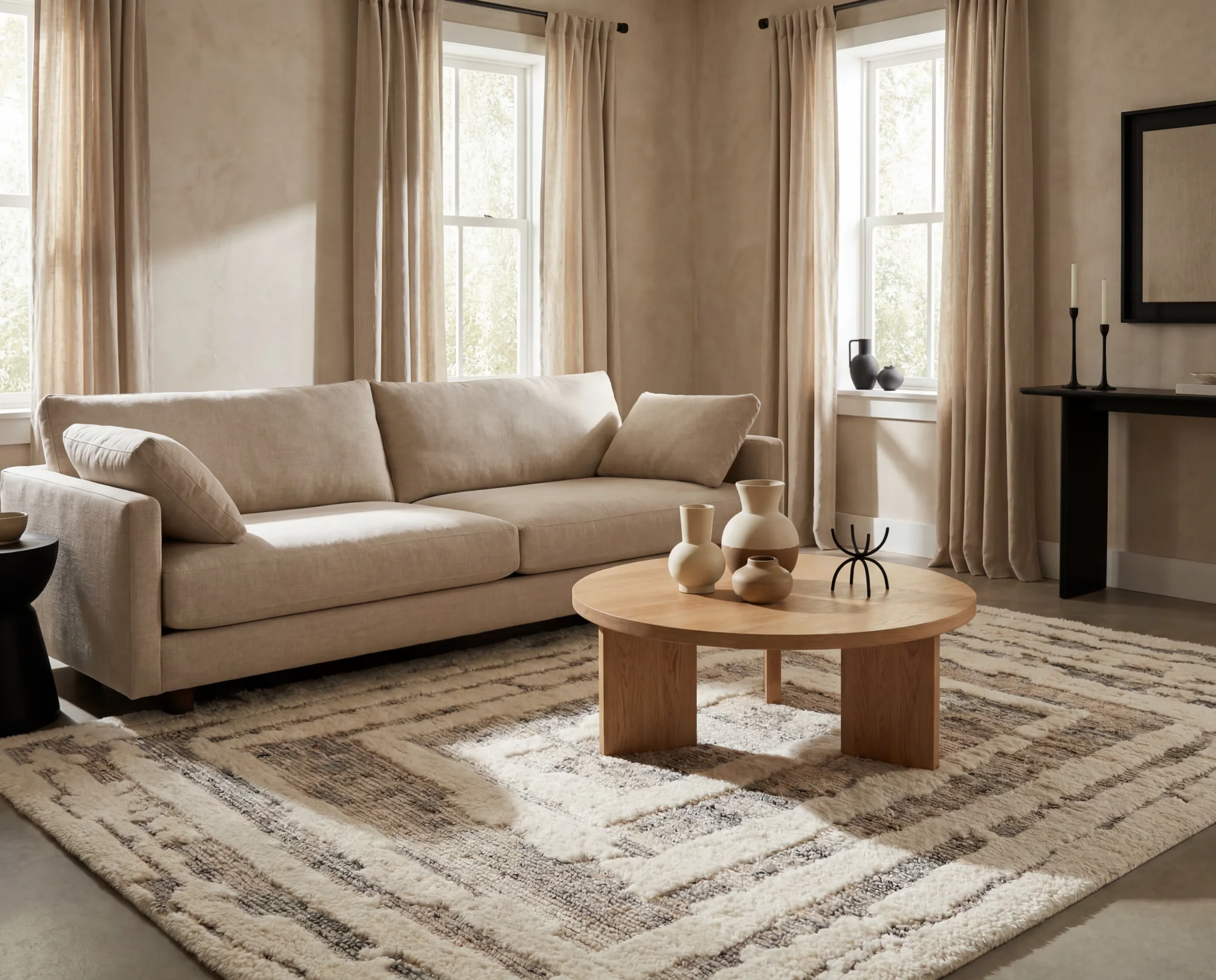 Dorne rug styled in a room by Exellica Home