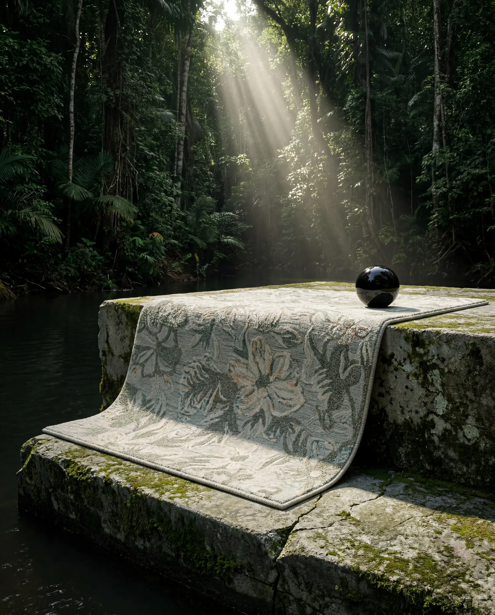 Exellica Home handcrafted rug styled in a light-filled room.